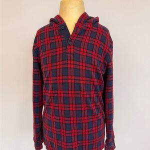 Janie & Jack Red and Black Plaid Hoodie